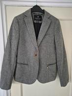 Grijs tweed jasje met visgraat en elbowpads maat 36 van Mais, Zo goed als nieuw, Maat 36 (S), Grijs, Maison Scotch