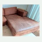 microleder cognac hoekbank, Ophalen, Gebruikt, Vierpersoons of meer