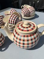 Engels Theeservies met Ruitpatroon, Huis en Inrichting, Keuken | Servies, Ophalen, Gebruikt, Overige stijlen, Aardewerk