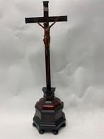 Barok kruisbeels XV111de eeuw palmhout inri, Antiek en Kunst, Antiek | Religie, Ophalen of Verzenden