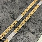 14k gouden koningsketting plat massief italy 70cm, Sieraden, Tassen en Uiterlijk, Kettingen, Ophalen of Verzenden, Zo goed als nieuw