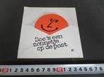 sticker PTT Post  Doe 's een Zonnetje op de post, Verzamelen, Stickers, Ophalen, Zo goed als nieuw