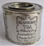 English Breakfast Tea Verzilverd Blik Vintage, Verzamelen, Blikken, Ophalen of Verzenden, Gebruikt, Thee, Overige merken