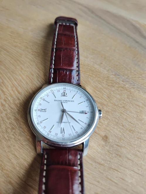 Baume & Mercier Classima XL GMT, Sieraden, Tassen en Uiterlijk, Horloges | Heren, Zo goed als nieuw, Polshorloge, Staal, Leer