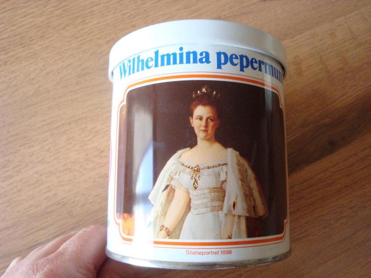 Vintage blik Wilhelmina pepermunt van Fortuin, Verzamelen, Blikken, Zo goed als nieuw, Overige, Overige merken, Ophalen of Verzenden