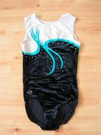 Zwart turnpakje met wit-blauwe accenten maat S (2)., Sport en Fitness, Turnen, Gebruikt, Zwart, Maat 36 t/m 42, Ophalen of Verzenden