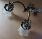 Schemerlamp met 2 glazen kapjes, Antiek en Kunst, Antiek | Lampen, Verzenden