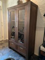 Eiken vitrine/boeken/servies kast, Huis en Inrichting, Ophalen, Gebruikt, 100 tot 150 cm, 150 tot 200 cm