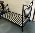 Zwart metalen Ikea eenpersoons bed, Ophalen, Gebruikt, 90 cm, Eenpersoons