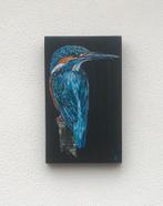 Schilderij ijsvogel op hout, Verzenden