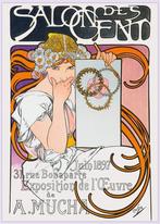 Grote 50x70cm Kunst Poster ALPHONSE MUCHA Art Nouveau, Antiek en Kunst, Kunst | Litho's en Zeefdrukken, Verzenden