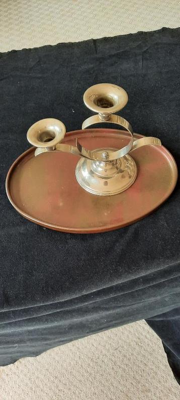 Art Deco verchroomde kandelaar beschikbaar voor biedingen