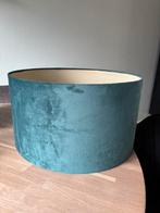 Lampenkap velvet petrol, Huis en Inrichting, Lampen | Lampenkappen, Ophalen, Blauw, Rond, 50 cm of meer