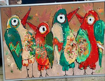 Kleurrijk Abstract Schilderij van Carin Art beschikbaar voor biedingen