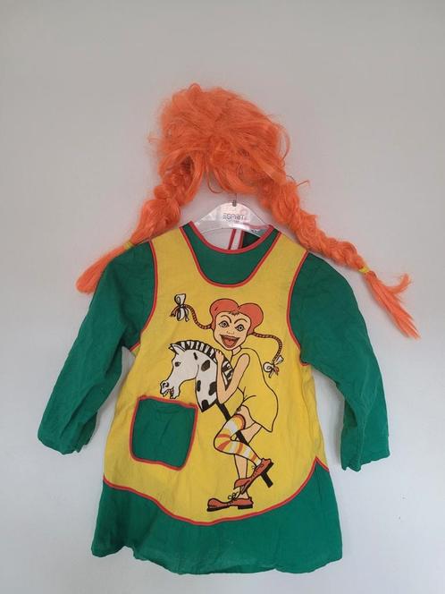 Pippi langkous kostuum carnaval jurk met pruik 3-7 jaar, Kinderen en Baby's, Carnavalskleding en Verkleedspullen, Gebruikt, Meisje