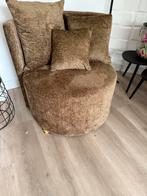 Ronde Fauteuil bruin/goud, Huis en Inrichting, Fauteuils, Ophalen, 75 tot 100 cm, Zo goed als nieuw, 75 tot 100 cm