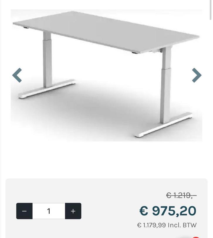 Zit sta bureau vepa 160 x 80  zo goed als nieuw, Huis en Inrichting, Bureaus, Gebruikt, Ophalen of Verzenden