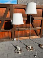 Schemerlampen met wit/grijze kap (in hoogte verstelbaar), Ophalen, Zo goed als nieuw, 100 tot 150 cm