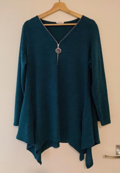Paprika tuniek blauw, maat 52, Kleding | Dames, Grote Maten, Zo goed als nieuw, Blouse of Tuniek, Blauw, Ophalen