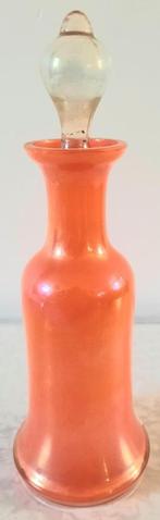 Antiek oranje glazen loetz karafje,parfum flesje, Antiek en Kunst, Antiek | Glas en Kristal, Ophalen of Verzenden