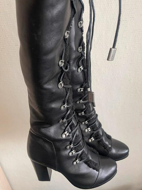 Zwarte Kniehoge Laarzen Maat 41, Kleding | Dames, Schoenen, Zo goed als nieuw, Hoge laarzen, Zwart, Ophalen of Verzenden