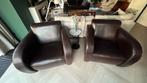 Fraaie "rookfauteuils" bruin leder, Huis en Inrichting, Fauteuils, Ophalen, Gebruikt, 75 tot 100 cm, Leer