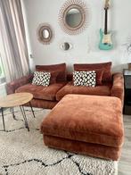 Design bank ribstof + XL hocker – topstaat!, Huis en Inrichting, Ophalen, Driepersoons, 75 tot 100 cm, Zo goed als nieuw