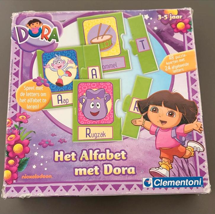 Het Alfabet met Dora, Hobby en Vrije tijd, Gezelschapsspellen | Bordspellen, Zo goed als nieuw, Een of twee spelers, Ophalen
