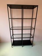 Vittsjö stellingkast Ikea zwart/bruin en glas, Huis en Inrichting, Kasten | Stellingkasten, Ophalen, Gebruikt