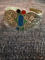 Berber Manchetarmband met Filigraan en Kleurrijke Inleg, Ophalen of Verzenden, Gebruikt, Overige kleuren, Overige materialen