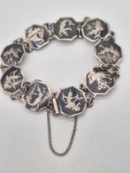 Vintage Siam Sterling Zilveren Armband, Gebruikt, Verzenden, Met bedels of kralen, Zilver