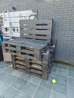 9 euro pallets (bank en tafel), Doe-het-zelf en Verbouw, Hout en Planken, Gebruikt, Minder dan 200 cm, Ophalen, Pallet