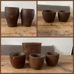 Bloempotten in de kleur (donker)bruin, Tuin en Terras, Bloempotten, Rond, Ophalen of Verzenden, Zo goed als nieuw, Aardewerk