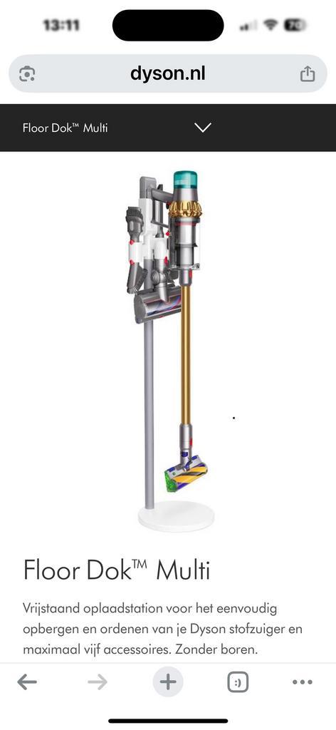 Dyson floor dok multi, Witgoed en Apparatuur, Stofzuigers, Zo goed als nieuw, Stofzuiger, 1600 tot 2000 watt, Reservoir, Ophalen