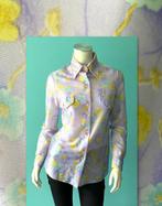 Vintage originele jaren 70 blouse lila/geel maat 36, Gedragen, Vintage, Maat 36 (S), Paars