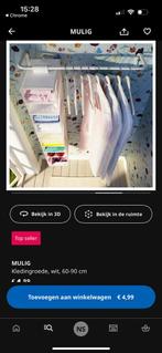 Ikea Mulig Kledingroede - 4 stuks, Ophalen, 50 tot 100 cm, Zo goed als nieuw, Minder dan 25 cm