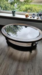 Mooie ovale salontafel met glazen blad en Ikea TV-meubel, Huis en Inrichting, Tafels | Salontafels, Gebruikt, 50 tot 100 cm, Glas