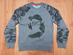 MTC / MITCH / Shoeby grijze sweater met leuke opdruk 152 jon, Gebruikt, Trui of Vest, Ophalen of Verzenden, Jongen
