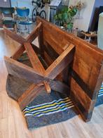 Massief houten eettafel van oude bielzen, Huis en Inrichting, Tafels | Eettafels, Ophalen, Gebruikt, 200 cm of meer, 50 tot 100 cm