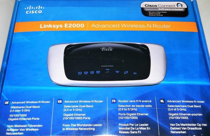 Linksys Cisco E2000 Wi-Fi 4 Wireless-N 300N Dual Band Router, Computers en Software, Routers en Modems, Nieuw, Router, Ophalen of Verzenden