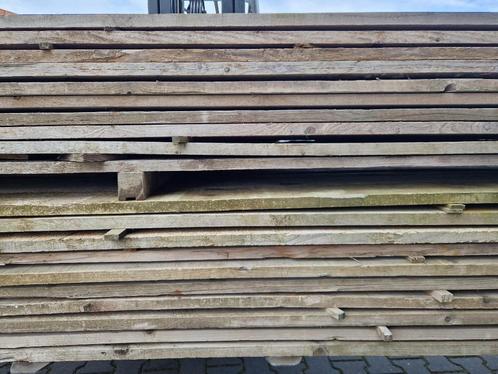 ACTIE B-KEUZE GEBRUIKT STEIGERHOUT | 500CM | VANAF €1,60p/m1, Doe-het-zelf en Verbouw, Hout en Planken, Gebruikt, Plank, Steigerhout