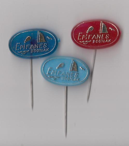 Epifanes Bootlak speldjes, Verzamelen, Speldjes, Pins en Buttons, Gebruikt, Speldje of Pin, Overige onderwerpen, Ophalen of Verzenden