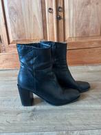 Zwarte leren enkellaarsjes maat 39, Ophalen of Verzenden, Gedragen, Zwart, Lage of Enkellaarzen