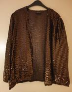 Vintage jasje van mooi kwaliteit fijne pailletten., Bruin, Maat 42/44 (L), Ophalen of Verzenden, Zo goed als nieuw