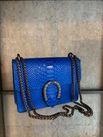 Blauwe leren tas met hoefijzer, Sieraden, Tassen en Uiterlijk, Tassen | Damestassen, Ophalen of Verzenden, Zo goed als nieuw, Blauw