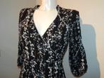 BA&SH zwarte wikkel top witte bloemetjes zilver accenten 2/M, Kleding | Dames, Maat 38/40 (M), Verzenden, Zwart, Zo goed als nieuw