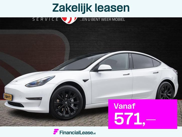 Tesla Model 3 Long Range AWD 75 kWh Facelift | Panoramadak |, Auto's, Tesla, Bedrijf, Lease, Financial lease, Model 3, ABS, Adaptive Cruise Control