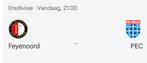 Feyenoord VS pec zwolle, Tickets en Kaartjes, Losse kaart, Twee personen, December