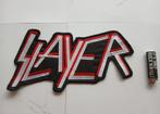 Slayer shaped logo backpatch embroidered 18 x 32 cm, Verzenden, Nieuw, Kleding