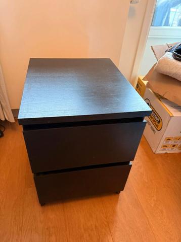 IKEA MALM Nachtkastje - Zwart Hout - afbeelding 1
